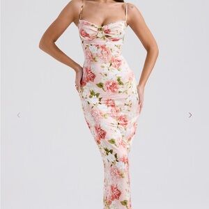 House of CB Pink Floral Maxi Dress Size S (Bigger Cup)